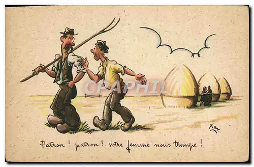 Cartes postales Fantaisie Patron patron Votre femme nous trompe