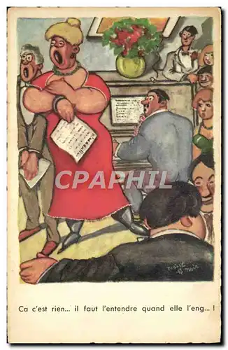 Cartes postales Fantaisie Ca c&#39estg rien Chant pioano