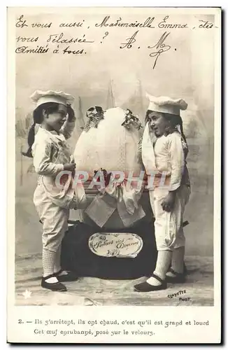 Cartes postales Fantaisie Enfants oeuf Patissier