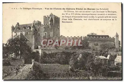 Cartes postales Dordogne Vue de l&#39entree du chateau feodal de Beynac