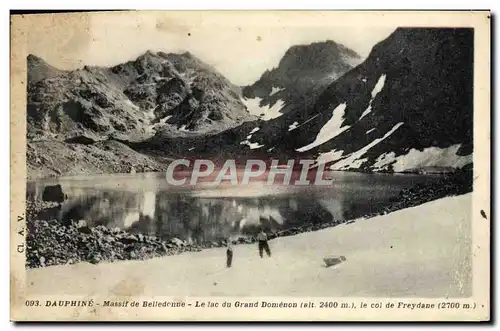 Ansichtskarte AK Dauphine Massif de Belledonne Le Lac du Grand Domenon le col de Freydane