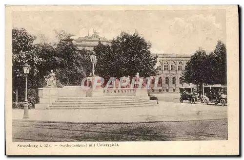 Ansichtskarte AK Strassburg Goethedenkmal Mit Universitat