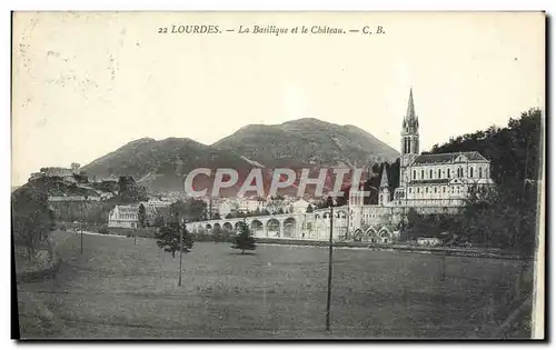 Cartes postales Lourdes La Basilique et le Chateau