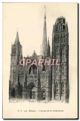 Cartes postales Rouen Facade de la Cathedrale