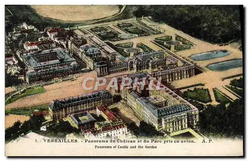 Cartes postales Versailles Panorama du Chateau et du Parc pris en avion