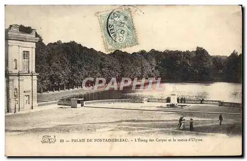 Cartes postales Palais De Fontainebleau L&#39Etang des Carpes et la Statue d&#39Ulysse