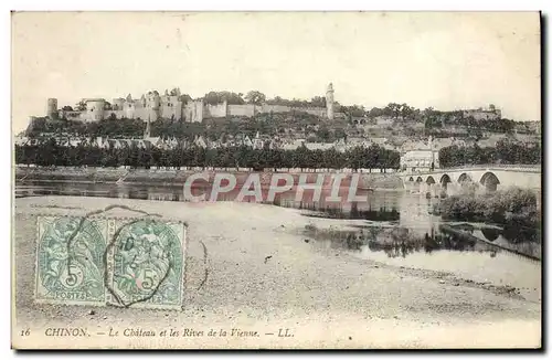 Ansichtskarte AK Chinon Le Chateau et les Rives de la Vienne