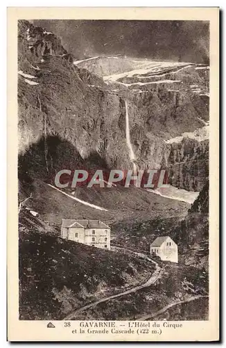 Cartes postales Gavarnie L&#39Hotel du Cirque et la Grande Cascade