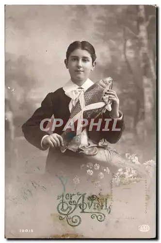 Cartes postales Fantaisie Enfant Poisson 1er avril