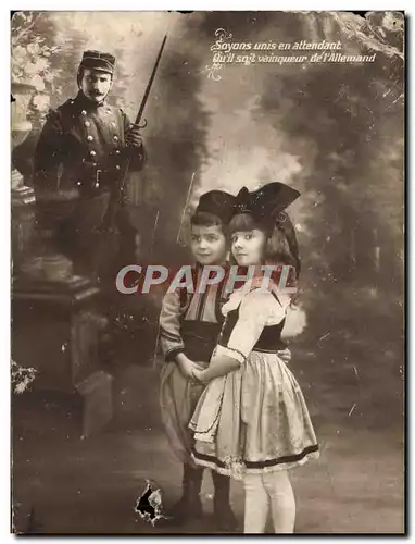 Ansichtskarte AK Enfants Alsace soldat Militaria