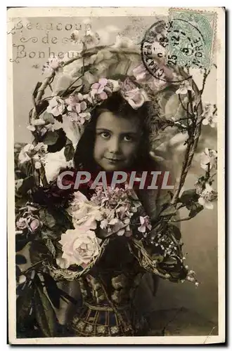 Cartes postales Fantaisie Enfant Fleurs