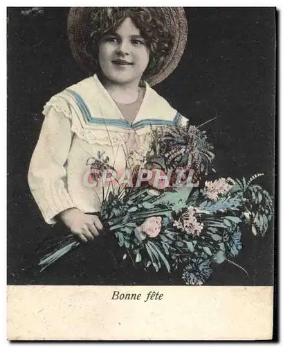 Cartes postales Fantaisie Enfant Bonne fete Fleurs