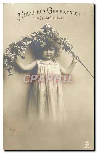 Cartes postales Fantaisie Enfant Fleurs