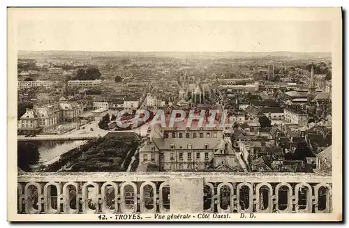 Cartes postales Troyes Vue Generale Cote Ouest