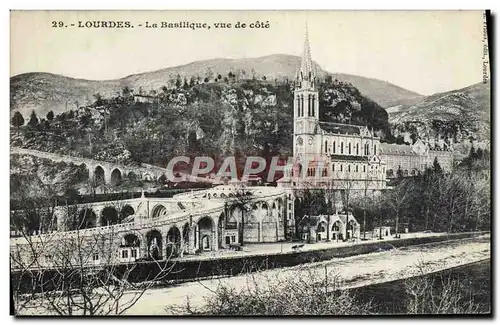 Cartes postales Lourdes La Basilique Vue De cote