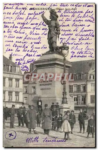 Cartes postales Dunkerque Statue Jean Bart Enfants Soldats Militaria