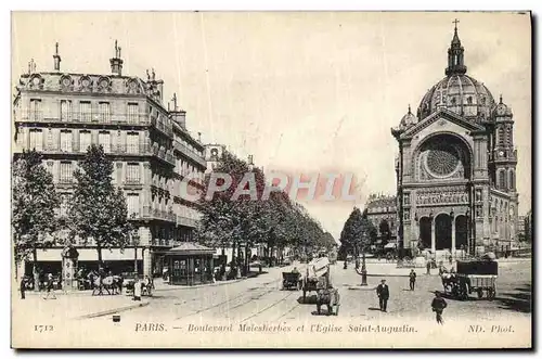 Ansichtskarte AK Paris Boulevard Malesherbes Et I&#39Eglise Saint Augustin