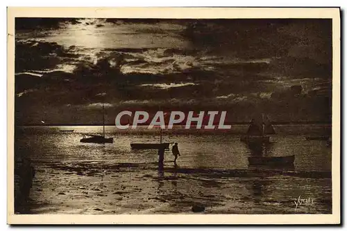 Ansichtskarte AK Arcachon Coucher De Soleil Sur La Plage De Moulleau