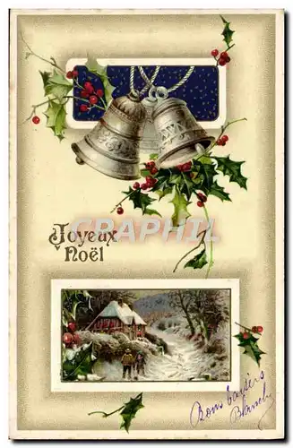 Cartes postales Fantaisie Noel Cloches