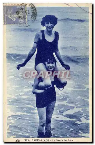 Cartes postales Paris Plage La Sorties Du Bain Femmes