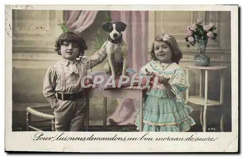 Ansichtskarte AK Fantaisie Enfants Chien