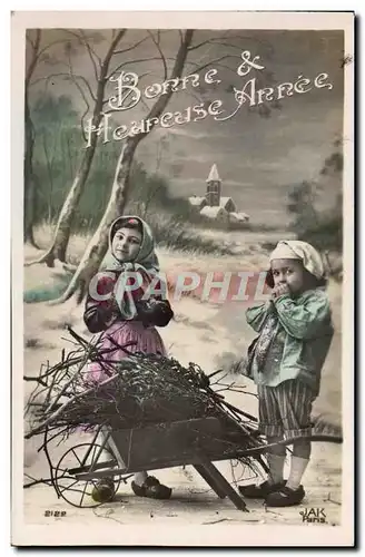 Cartes postales Fantaisie Enfants Charrette