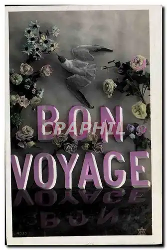 Cartes postales Fantaisie Bon Voyage Oiseau