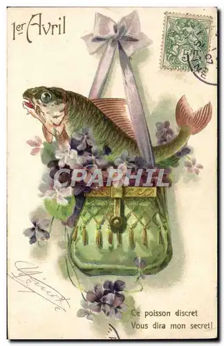 Cartes postales Fantaisie Fleurs poisson