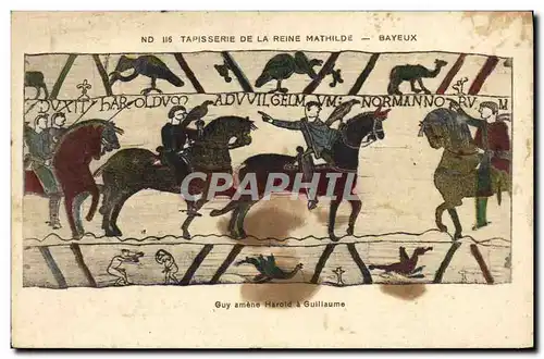 Cartes postales Tapisserie De La Reine Mathilde Bayeux Guy amene Harold a Guillaume