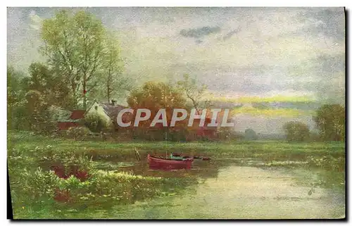 Cartes postales Fantaisie Paysage Barque