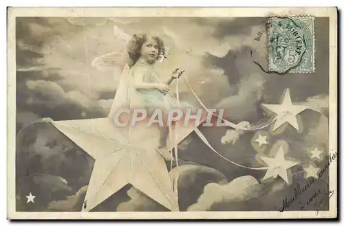 Cartes postales Fantaisie Enfant Ange Etoiles