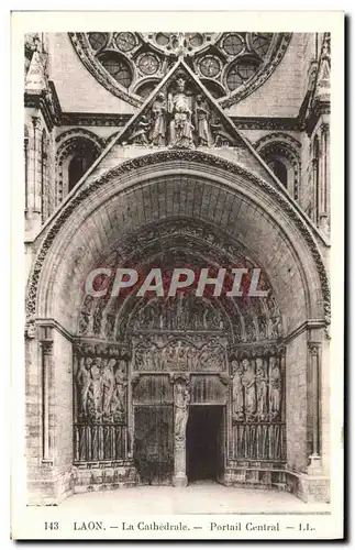 Cartes postales Laon La Cathedarle Portail Central