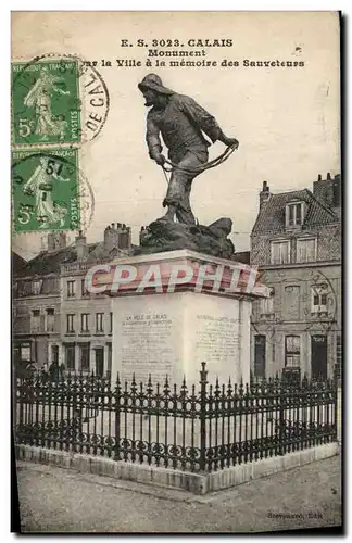 Ansichtskarte AK Calais Monument la Ville a la memoire des Sauveteurs Marins