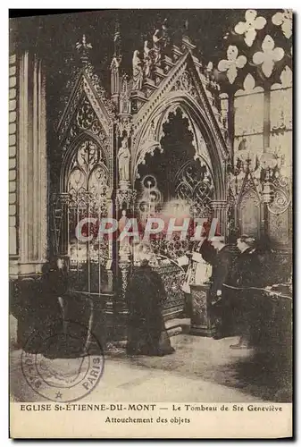 Cartes postales Eglise St Etienne du Mont Le Tombeau de Ste Genevieve Attouchement des objets