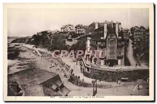 Cartes postales Granville La Plage et les Falaises