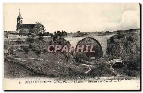 Cartes postales Pierre Perthuis Les Ponts et l'Eglise