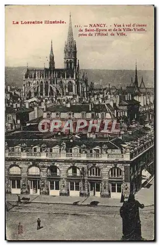 Cartes postales Nancy Vue a vol d&#39oiseau de Saint Epvre et de la ville vieille prise de l&#39hotel de ville