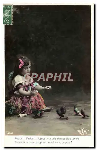 Cartes postales Fantaisie Enfant Oiseaux