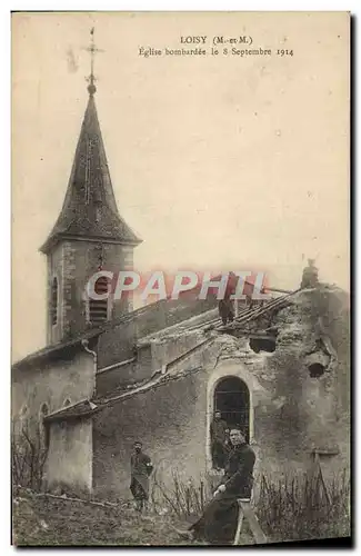 Ansichtskarte AK Loisy Eglise Bombardee le 8 septembre 1914 Militaria Pretre Soldats