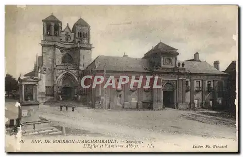 Ansichtskarte AK Env De Bourbon L&#39Archambault L&#39Eglise et L&#39Ancienne Abbaye Souvigny