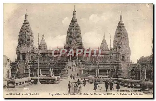 Cartes postales Marseille Exposition nationale coloniale 1922 Le palais de l&#39Indochine