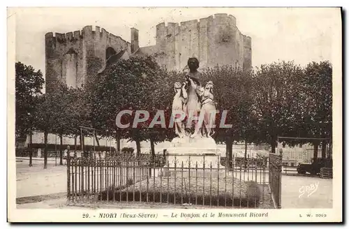 Cartes postales Niort Le Donjon et le Monument Ricard