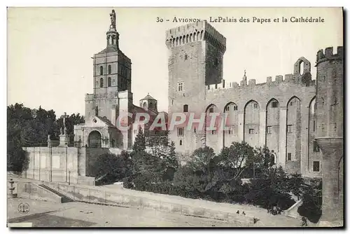 Cartes postales Avignon Le Palais des Papes et la Cathedrale