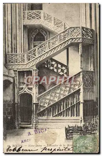 Ansichtskarte AK Rouen Notre Dame L&#39Escalier de la Bibliotheque