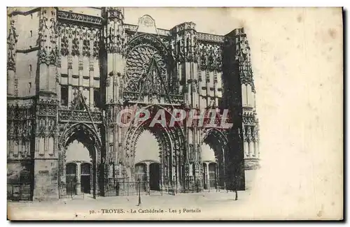 Ansichtskarte AK Troyes La Cathedrale Les Portails