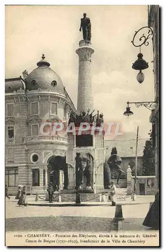 Cartes postales Chambery Fontaine des Elephants