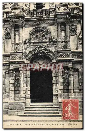 Cartes postales Arras Porte de L'Hotel de Ville Rue Vinocq