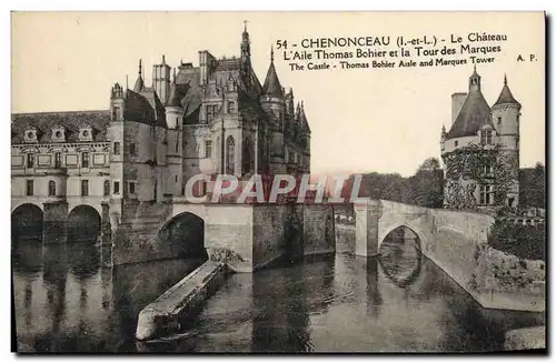 Ansichtskarte AK Chenonceau Le Chateau L&#39Aile Thomas Bohier et la Tour des Marques