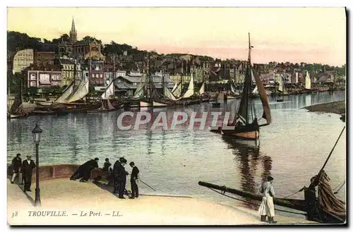 Ansichtskarte AK Trouville Le Port Bateaux