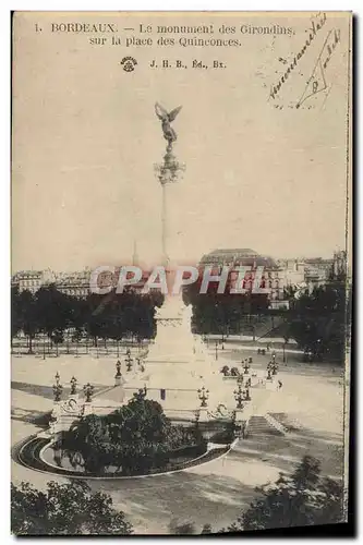Ansichtskarte AK Bordeaux Le Monument des Girondins sur la place des Quinconces